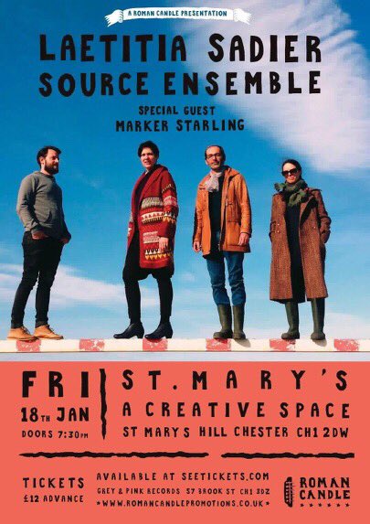 Grey n Pink Records (@greynpinkrecord) on Twitter photo Tickets available at the shop: Lætitia Sadier (Stereolab) Source Ensemble, Friday 18th January, 7.30pm at St Mary's Creative Space. First event of 2019 from our friends Roman Candle Promotions. <a href="/SadierLae/">Lætitia Sadier</a> <a href="/RC_Promotions/">Roman Candle</a> <a href="/CreativeMarys/">StMarysCreativeSpace</a> Tickets available at the shop: Lætitia Sadier (Stereolab) Source Ensemble, Friday 18th January, 7.30pm at St Mary's Creative Space. First event of 2019 from our friends Roman Candle Promotions. <a href="/SadierLae/">Lætitia Sadier</a> <a href="/RC_Promotions/">Roman Candle</a> <a href="/CreativeMarys/">StMarysCreativeSpace</a>