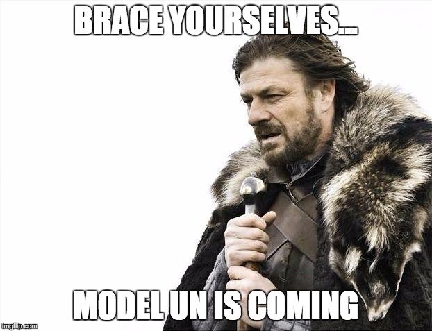 KettleRunMUN's tweet photo. Winter is Coming? But First #ModelUN @GFMUN #GFMUNCXIV Good Luck to all of the delegates and #FutureLeaders. #MUNisLife https://t.co/r6rfdMkEng