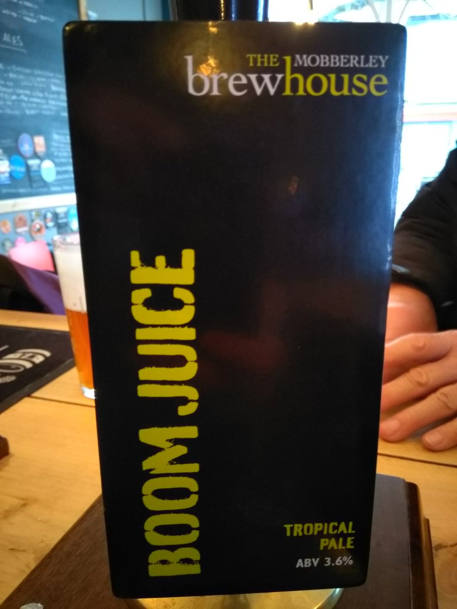 bowleggedbeagle's tweet photo. BOOM... erm... Juice has just been popped onto our pumps. This Tropical Pale from @mobberleybeer weighs in at a very refreshing and palate soothing 3.6%. Enjoy. #wirral #newbrighton #boomjuice https://t.co/Z8toAPFEU3