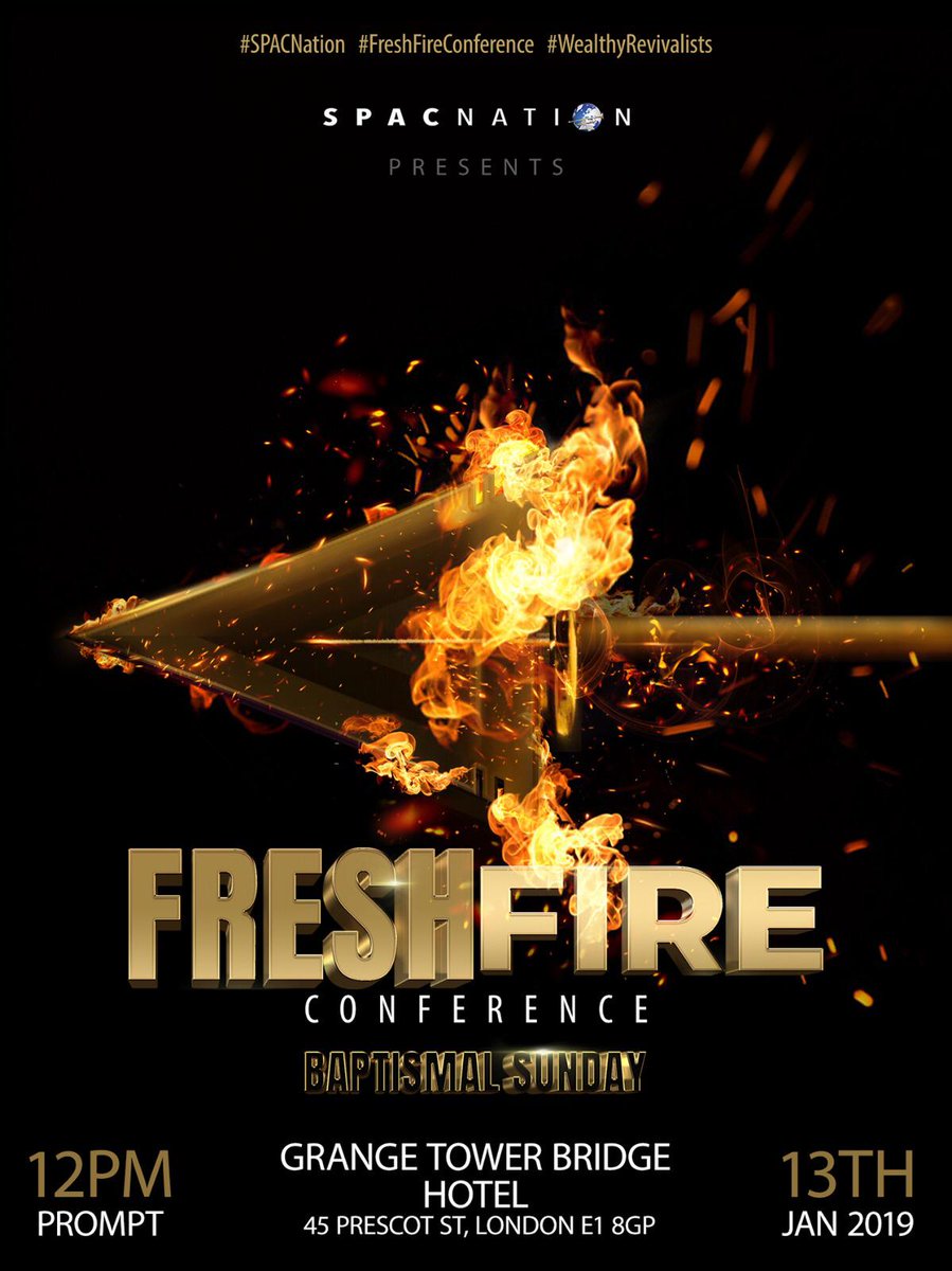SPACNxtion's tweet image. This Sunday, SPACNation presents the Fresh Fire Conference🔥

Come and experience ignition that will leave your soul burning for more in the season of REVIVAL🚨

Register via the link below👇
spacnation.org/events

#SPACNation #FreshFireConference #WealthyRevivalists