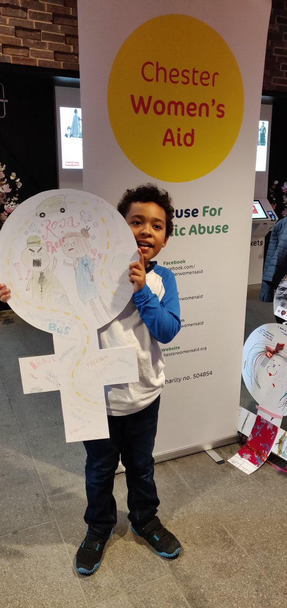 Chesterwomenaid's tweet photo. It's been so busy today we haven't had a chance to tweet until now. Here's Max with his #drwho and #rosaparks themed entry for our Art Trail! #RePresentingWomen https://t.co/OczUbl2jGg