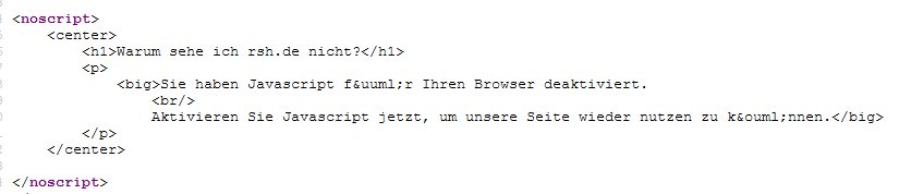 Leider ist man bei <a href="/RSHradio/">R.SH</a> zu dumm, einen richtigen Webentwickler zu beschäftigen und hat deshalb jetzt eine kaputte, nutzlose Javascript-Seite, die auf vielen Geräte nicht funktioniert.