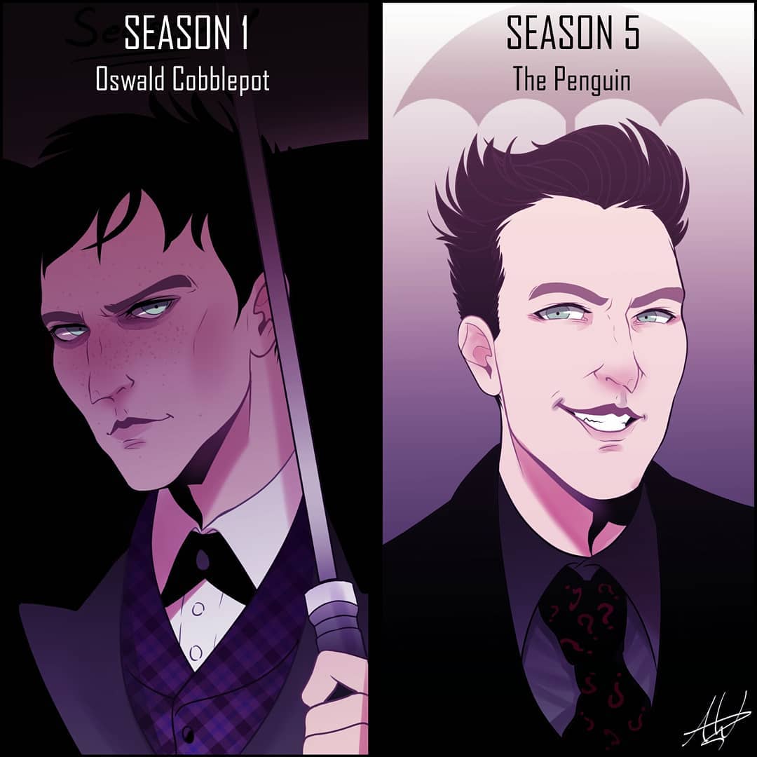 Gotham's tweet photo. 🐧 From poor, pathetic Penguin to paramount profligate. 🐧 Shoutout to @CaptainPinsel for creating some of #GothamsFinestFanArt!

Don't forget to upload your #Gotham fan art with the hashtag or on our @tumblr: https://t.co/SCCjucmq4J https://t.co/r923InC5US