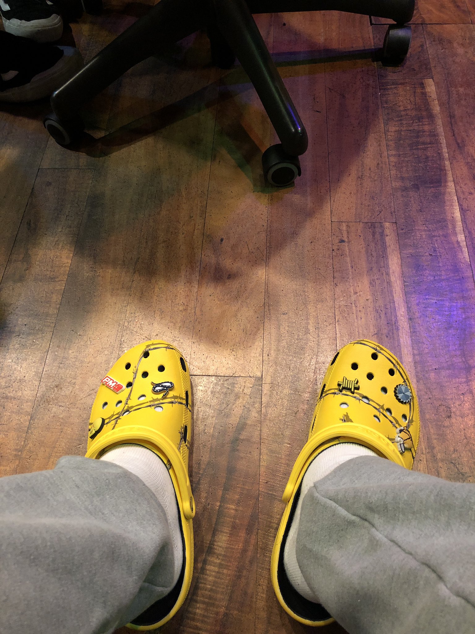Post malone on sale crocs on feet