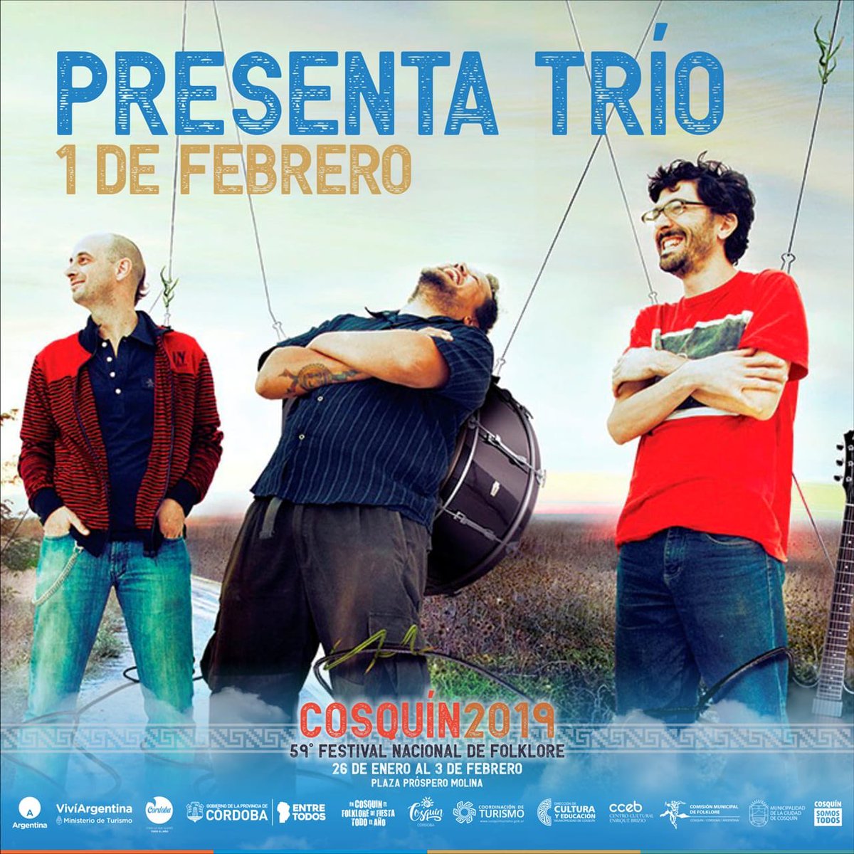 PRESENTATRIO's tweet photo. El viernes 1 de febrero vas a sentir al Folklore de una manera distinta. PEDRO AZNAR, RALY BARRIONUEVO, PRESENTA TRÍO en el Festival de Folklore COSQUÍN 2019 @AquiCosquinOk #folklore #cosquin #festivaldefolklore #presentatrio https://t.co/Vvmi10MpqD