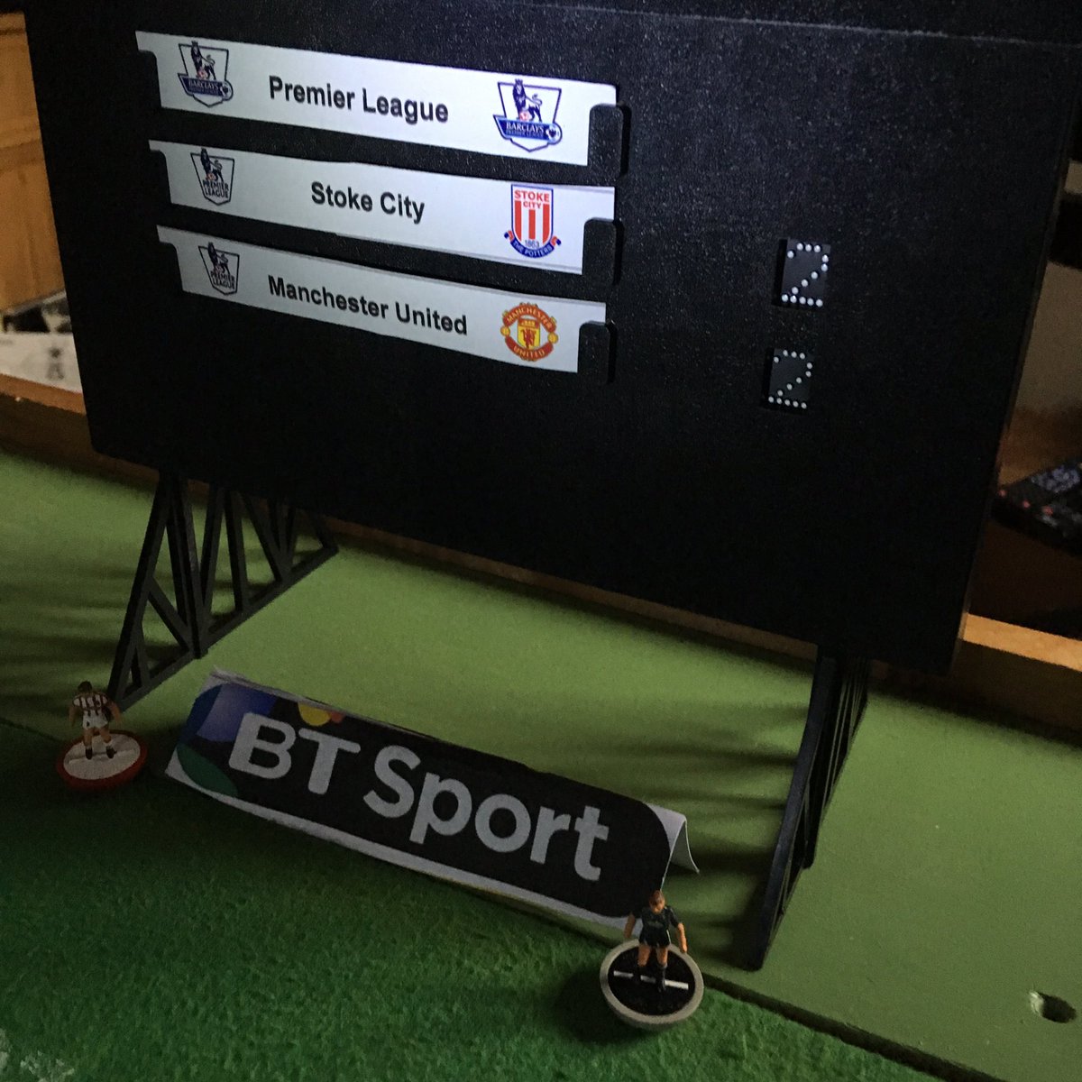 SubbuteoL's tweet image. Today’s early kick off in which was broadcast on BT Sport saw United draw at Stoke City’s Bet365 Stadium! 

Jake Humphrey and @themichaelowen were at this match ⚽️