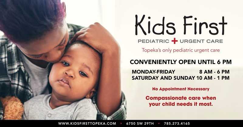 TopekaPeds's tweet photo. Kids First Pediatric Urgent Care is open today, no appointment necessary! We are here 10am-1pm. Compassionate care when your child needs it most. https://t.co/fPcmqwNmTU