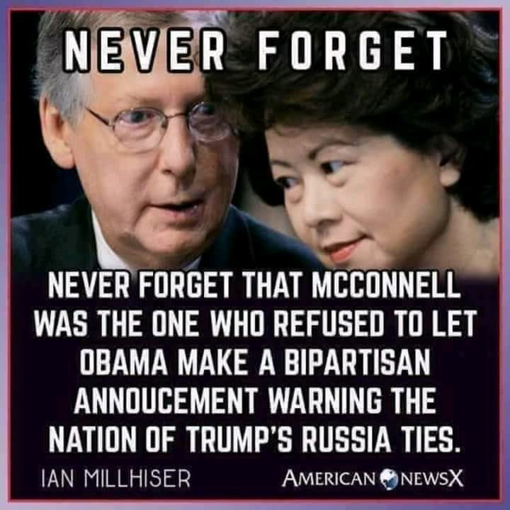 #BREAKING:If FBI investigated #Trump for secretly working for Russia, shouldn't they NECESSARILY also have to investigate @senatemajldr for BLOCKING efforts to expose the Russian attack?

#TheResistance #MitchMcConnell #TrumpRussia #CNN #MSNBC #Yahoo #SaturdayThoughts #FBRParty