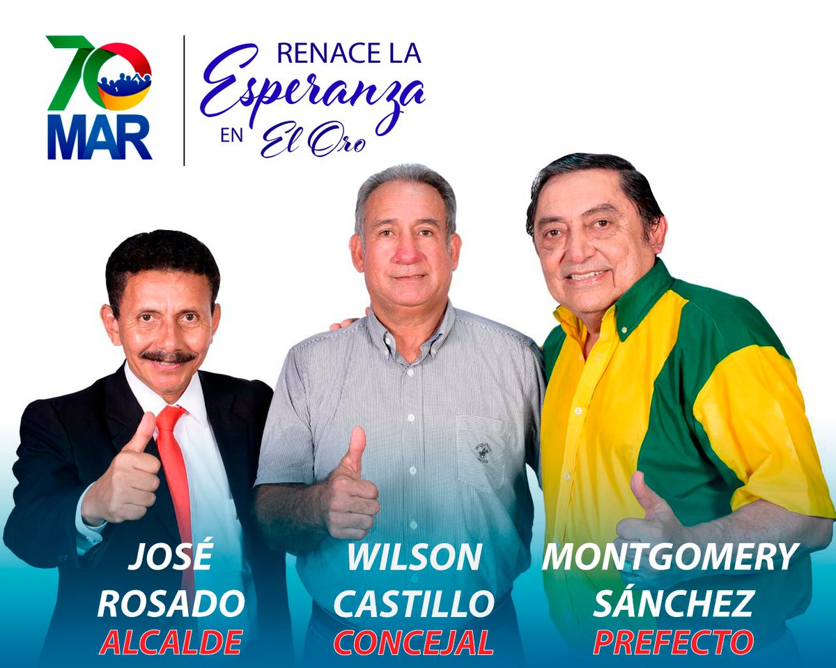 Somos un movimiento de lucha y perseverancia que impulsa el desarrollo de El Oro, la Región y el País. Los orenses saben que la esperanza regresa; ellos saben que es posible construir la provinvia que todos y todas merecemos, porque #YatenemosPrefectoAmigo 👍
