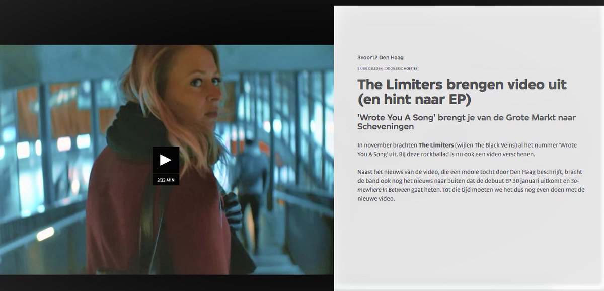 3VOOR12 Den Haag about our music video “Wrote You a Song” Out Now.