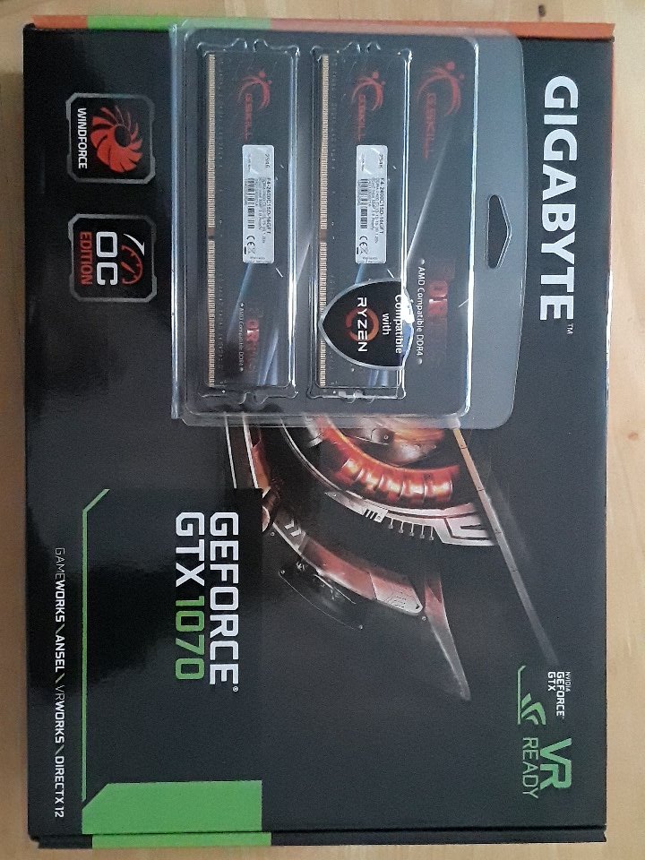 GGUniverze's tweet photo. Just came in today!! @Newegg wit da hook up! Now just need CPU and motherboard but until then these will help crush it in the stream!😊

@NVIDIAGeForce @GIGABYTEUSA 
@gskillgaming 

@WatchMixer stream going to be lit !🔥🔥 https://t.co/rIasMfGuHA