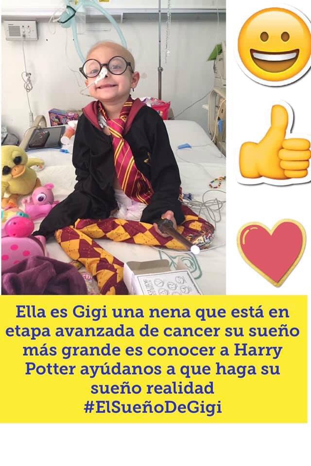 Feer_Vi's tweet photo. @mirandaibanez ayúdanos a hacer realidad el sueño de está pequeña y que su lección de vida pueda llegar hasta Hogwarts. #ElSueñoDeGigi https://t.co/IECnrMoV6X