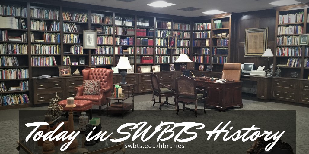 SWBTSlibraries's tweet photo. Have you ever dreamed of using the personal books of a spiritual hero? Today marks 4 years since we received the library of #AdrianRogers. These books are available for use in our archive reading room. Stop by the second floor for a visit! #booksworthfinding #todayinswbtshistory https://t.co/IHXUjxtHes