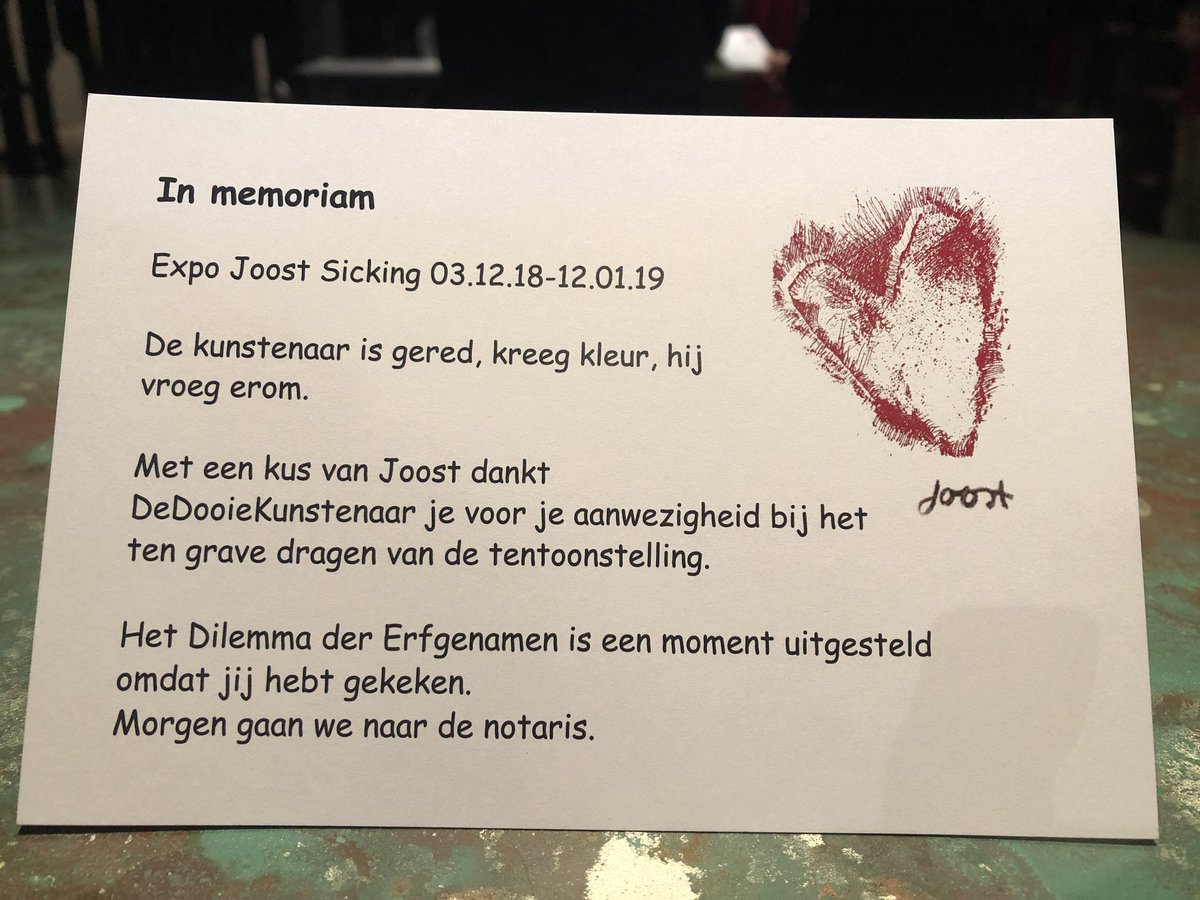 MrLennonsWorld's tweet photo. De expositie van #dedooiekunstenaar Joost Sicking in @TheaterVught is een aanrader! Wat doet het met je?  staat centraal! De opening zelf was symbolisch en onderstreept deze expositie! @carosicking geweldig!  #kunstwerken #erfgenamen #MustSee #Tilburg https://t.co/WXtK8xYxqn