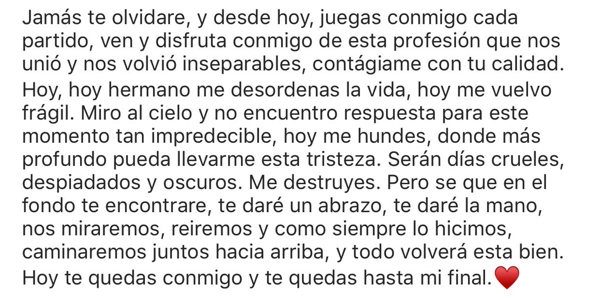 Luis_Ureta_M's tweet photo. Leer estas palabras me hicieron llorar, no me cansaré de decirlo, gracias #HugoAlarcon por vestir la camiseta de mi potro querido...mil gracias y hasta siempre.... https://t.co/OauQUKSIFv
