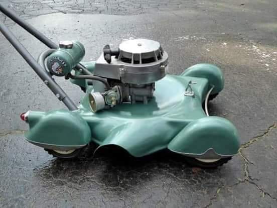 BikersWelcomeUS's tweet image. Pictures In History... a 1951 lawnmower built by the Indian motorcycle company.