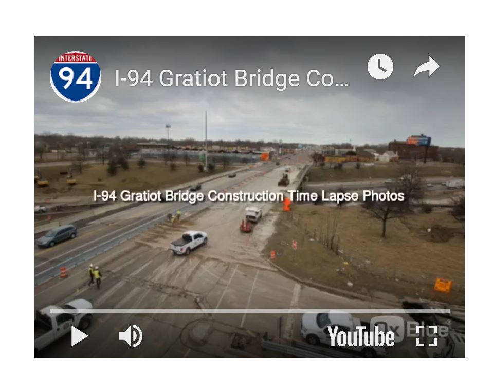 i94Detroit's tweet photo. Rome wasn't built in a day, but neither was the Gratiot Ave bridge! Here's a time lapse video of bridge construction, from March to December 2018, when it opened to traffic. https://t.co/gGurmVVMEC  @MDOT_MetroDet @Scottinthe3rd @WWJTraffic https://t.co/488tfjCvsx