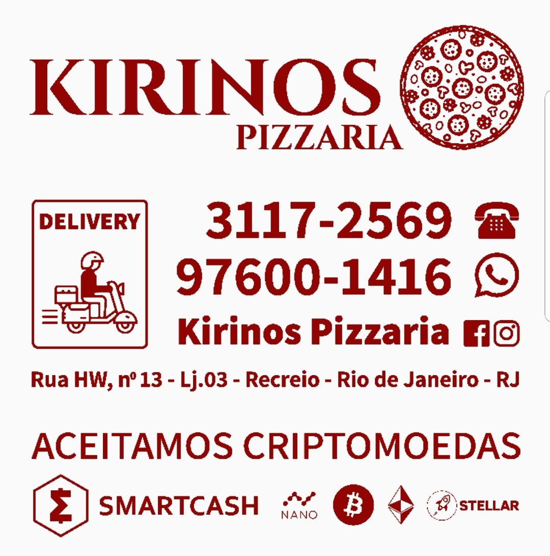 SmartOutreach2's tweet photo. You can now pay for your pizza with SmartCash at Kirinos pizzeria. The adoption is increasing every day. $smart #SmartCash #smartcard #smartband #smartpay #Blockchain  #crypto #cryptocurrency @scashofficial @Zcripto_Brasil @Seiji_Smartcash https://t.co/mDMlv4YM7Z