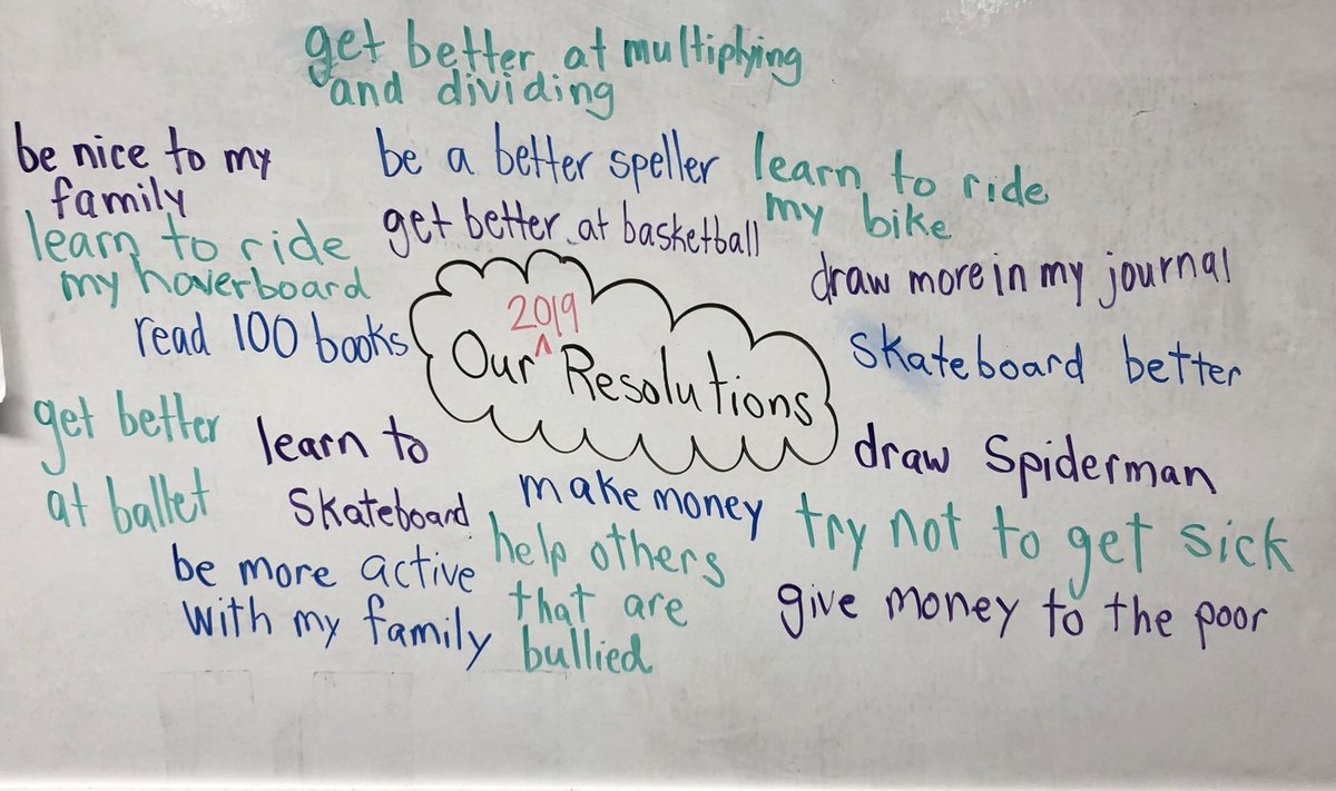 TeachWeiner's tweet image. My first graders have big plans for 2019 #WCSReflective #2019Resolutions #FirstGrade