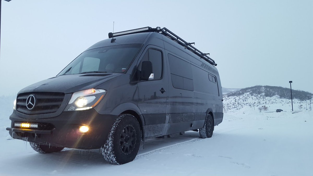 Who wants to play in the snow. #rbcomponents #rbadventurevans #snow #sledding #ski #snowboard #camping #mercedes #sprintervan #sprintervanconversion #sprintervanlife #vanlife #roadtrip