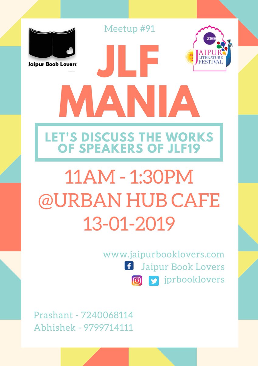 jprbooklovers's tweet photo. See you guys tomorrow!
@ZEEJLF
#books #event #jlf19 #freeevent #meetups #discussion #sunday #funday https://t.co/buoEkj5XXq