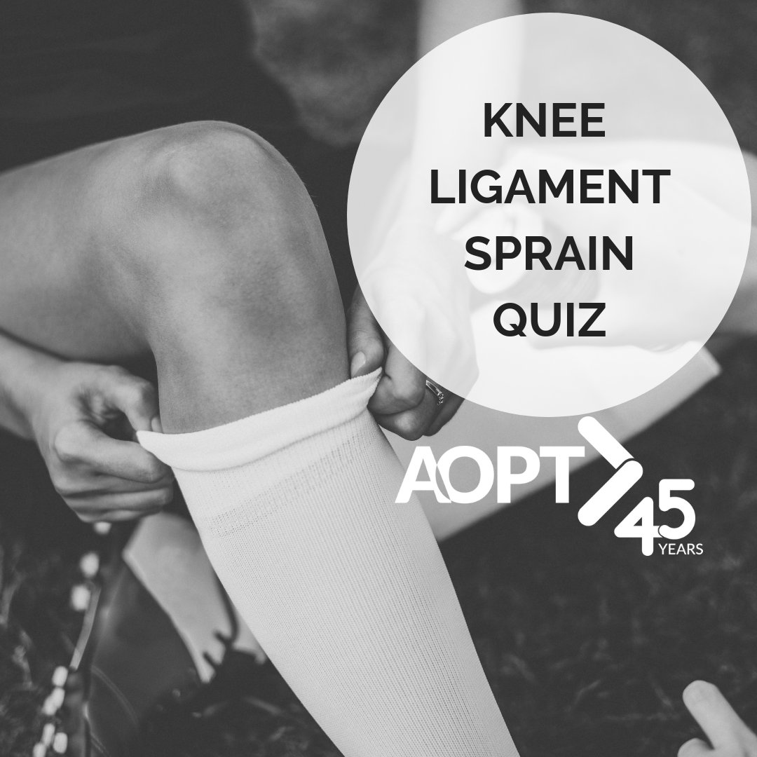 APTAOrthopedics's tweet photo. Think you know all that you need to know about treating Knee Ligament Sprains? Take this fun and educational quiz based on the Clinical Practice Guidelines that test your knowledge! Be sure to share with your healthcare friends and colleagues. 

 https://t.co/vcjhb74II6 https://t.co/PSOsQHAp5I