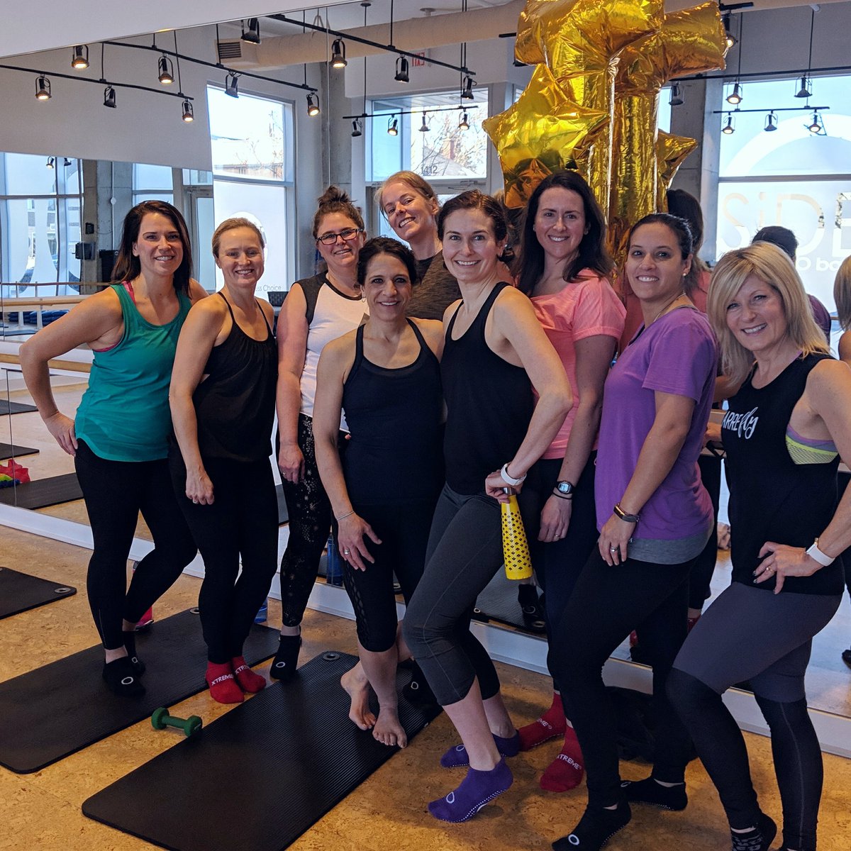 studio_barre's tweet photo. Guess who has a birthday party at a barre studio?! A new #barrestar like Tracy. We had a birthday party of six new #barrebelles in today's Band-It class. Thanks Renea for sharing your #barrelove. Happy Birthday Tracy. Hope to see you all soon. https://t.co/aHJIRMGbwk
