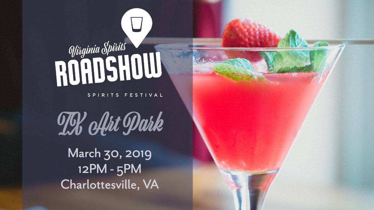 We're so excited to bring the Virginia Craft Spirits Roadshow: Charlottesville to IX Art Park on Sat. March 30, 2019! Buy your tickets in advance and save $$! #VaSpirits 

TICKETS: eventbrite.com/e/virginia-cra…