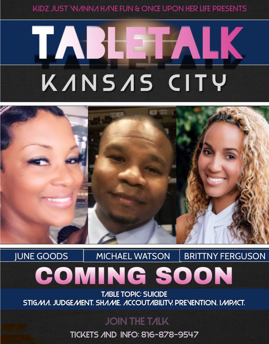 GoodsJune's tweet image. Stay tuned for KC’s first Table Talk event! Presented by Once Upon Her Life &amp;amp; KIDZ Just Wanna Have Fun! Join us for our first conversation, centered around the sensitive topic of suicide. We hope you’ll join the conversation. 
Date will be announced soon. #staytuned #tabletalkKC