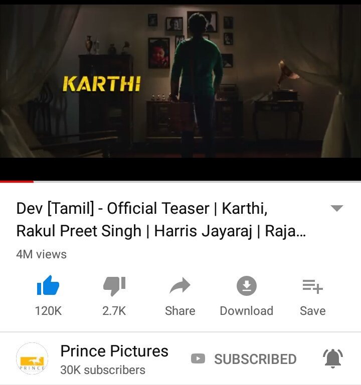 KarthiUpdates's tweet photo. #Dev Teaser 4M Views &amp; 120K Like...

#DevTeaser 👇👇👇
https://t.co/q27PTFh2DC

#4MViewsDevTeaser
#MakkalNaayagan @Karthi_Offl @Rakulpreet @Jharrisjayaraj @RajathDir @PrincePictures_ @RelianceEnt @DevTheMovie https://t.co/SM6y0LEFri