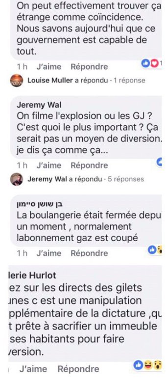 Nous avons perdu 2 pompiers, ainsi que deux habitants. Nous avons des dizaines de blessés dans l'#explosionparis. Mais des dizaines de #GiletsJaunes estiment qu'il s'agit d'une consipiration du Gouvernement pour contrer l'#ActeIX. Ces personnes n'ont aucune décence ni morale.