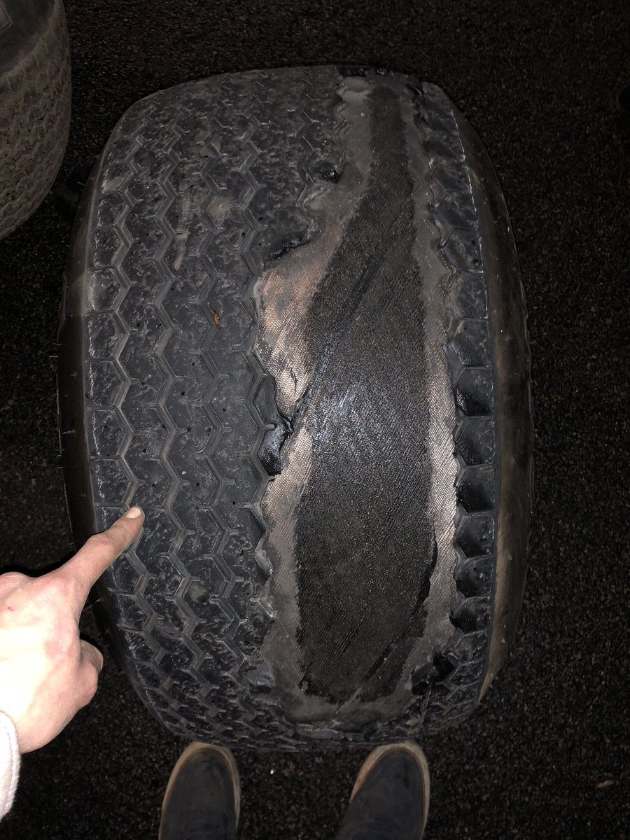 Autosport shows going well! Loving the live action arena, here’s the RR tyre after some sideways action today! #briscaf1