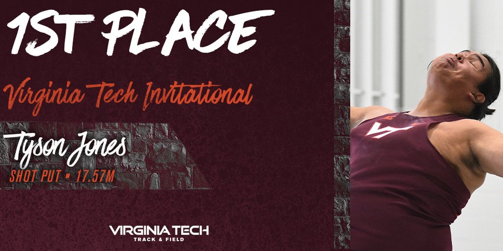 HokiesTFXC's tweet photo. #VirginiaTechInvitational | M Shot
1. Tyson Jones 17.57 (57β7.75")
2. Isaiah Rogers 17.43 (57β2.25")
The newcomers go 1-2 & both get their names into the record book πͺ https://t.co/alO3H3ncmG