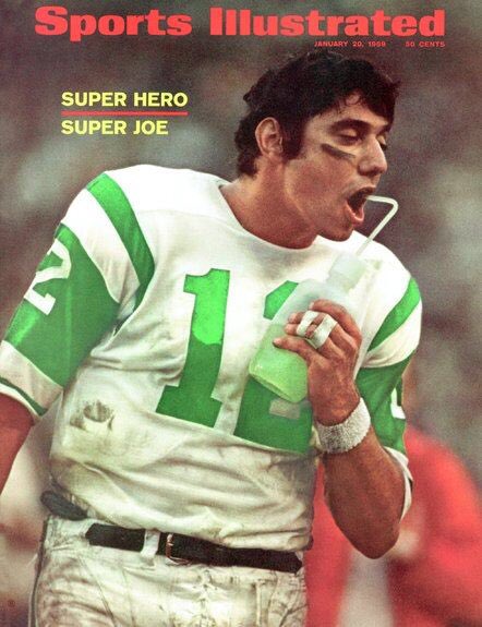 CharleyBruns's tweet photo. Today #fiftiethanniversary of #NYJets historic upset win over Colts: Who knew it’d be #Jets only #SuperBowl appearance? And,what was #greenliquid #JoeNamath was drinking on #SportsIllustrated cover?? https://t.co/rCp0VTdlqP