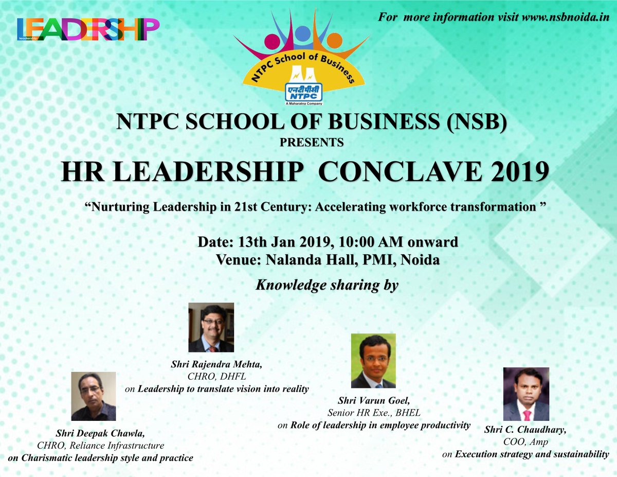 nsbnoida's tweet photo. Looking forward to the Third day of HR LEADERSHIP CONCLAVE.
Be a part of this auspicious event "HR LEADERSHIP CONCLAVE - 2019"
VENUE
Nalanda Hall, Power Management Institute
Film City, Plot No.: 5-14, Sector – 16 A, Noida, UP-201301 #hrconclave #nsbnoida #leadership https://t.co/qt6BDNS0GB