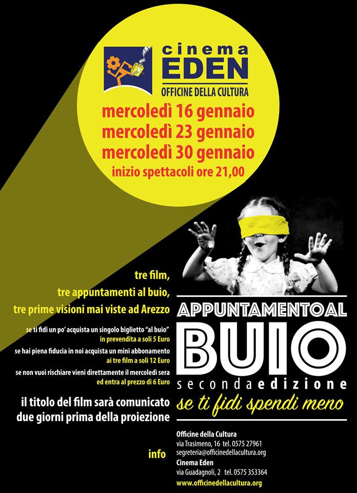 CinemaEden's tweet photo. 🔜Mercoledì 16 gennaio parte la seconda edizione di "Appuntamento al buio". Avete tempo fino a domenica 13 gennaio per abbonarvi alle tre proiezioni al prezzo di due.

Affrettatevi‼️‼️‼️ https://t.co/u3PQQZ7EZf