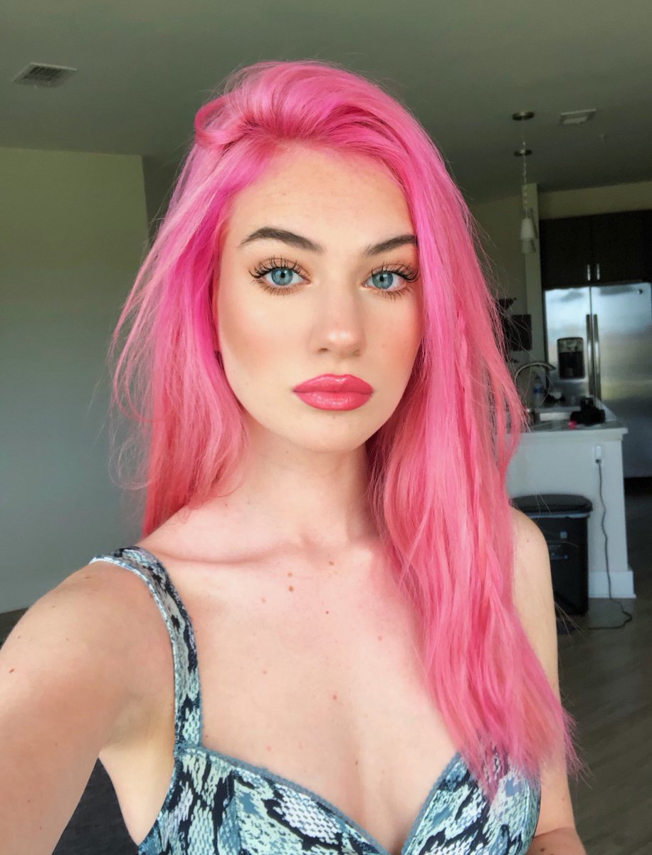 Pink hair extensions