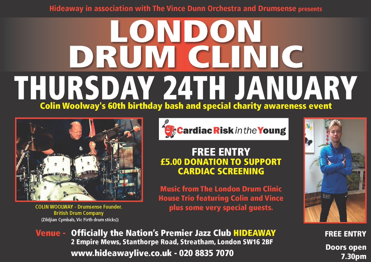LDNdrumclinic's tweet photo. PLEASE COME AND SUPPORT THIS WONDERFUL EVENT AND CELEBRATE MY DEAR FRIEND, COLIN WOOLWAY 60th BIRTHDAY BASH! X https://t.co/vHe911gZpP