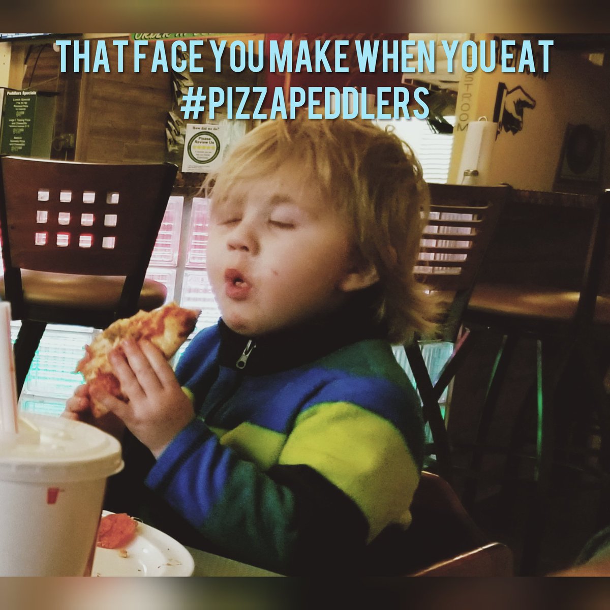 1ChelseaLynn's tweet photo. That face you make when you eat #pizzapeddlers 
@PeddlersOk https://t.co/IB9zuD0cKy