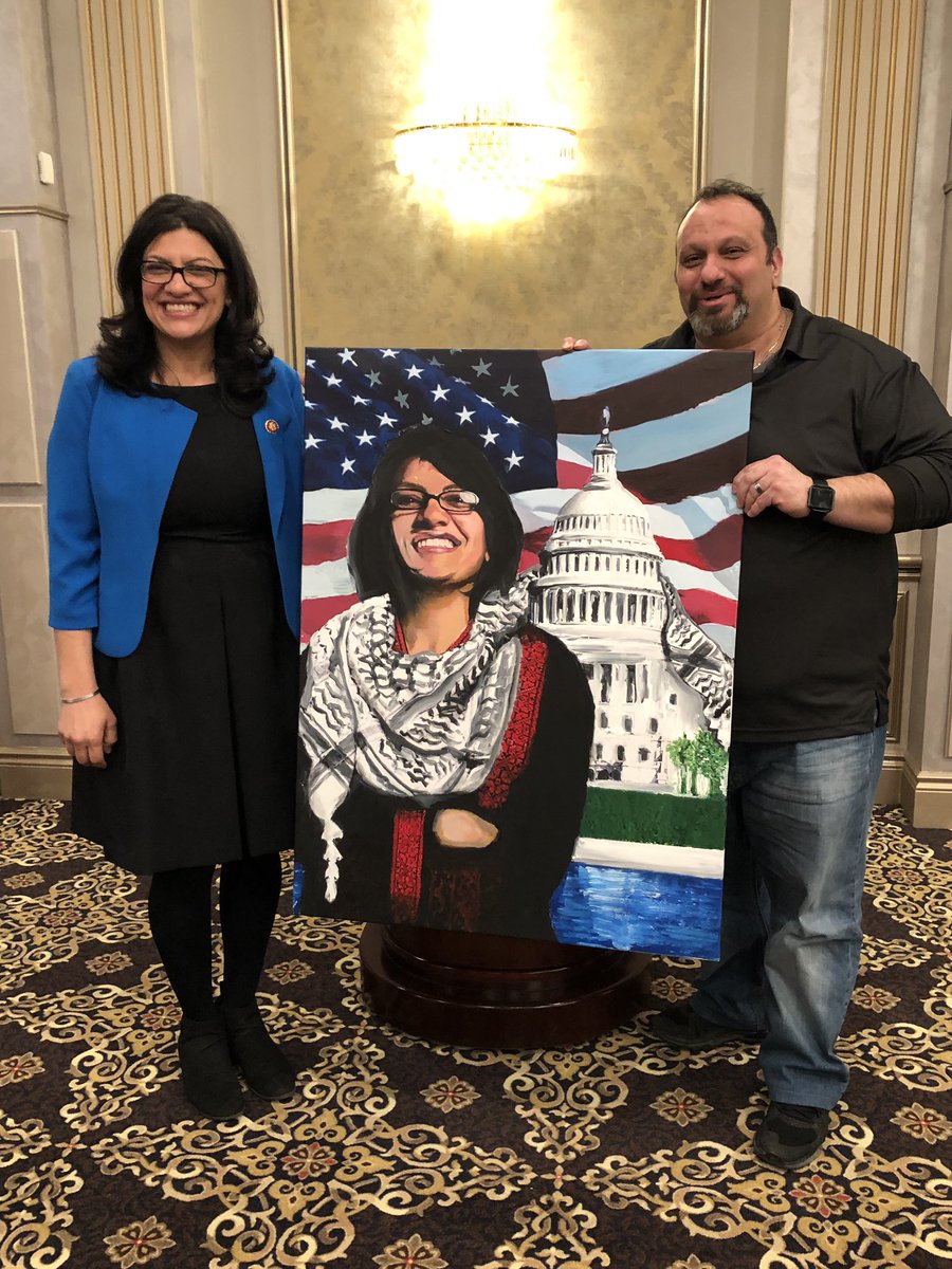 Communist Rashida Tlaib pictured with Hezbollah supporter, Anti-Israel activist