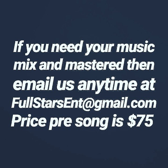 FullStarsEnt's tweet photo. Who have music that need to be mix &amp; mastered???? Let us know. Send payment to pay pal using the email and send a zip. with all of the stems in .WAV to the email and we will master your music and make it sound professional. DM ME OR EMAIL ME IF YOUR INTERESTED!!! https://t.co/Ti7uZMW5WN