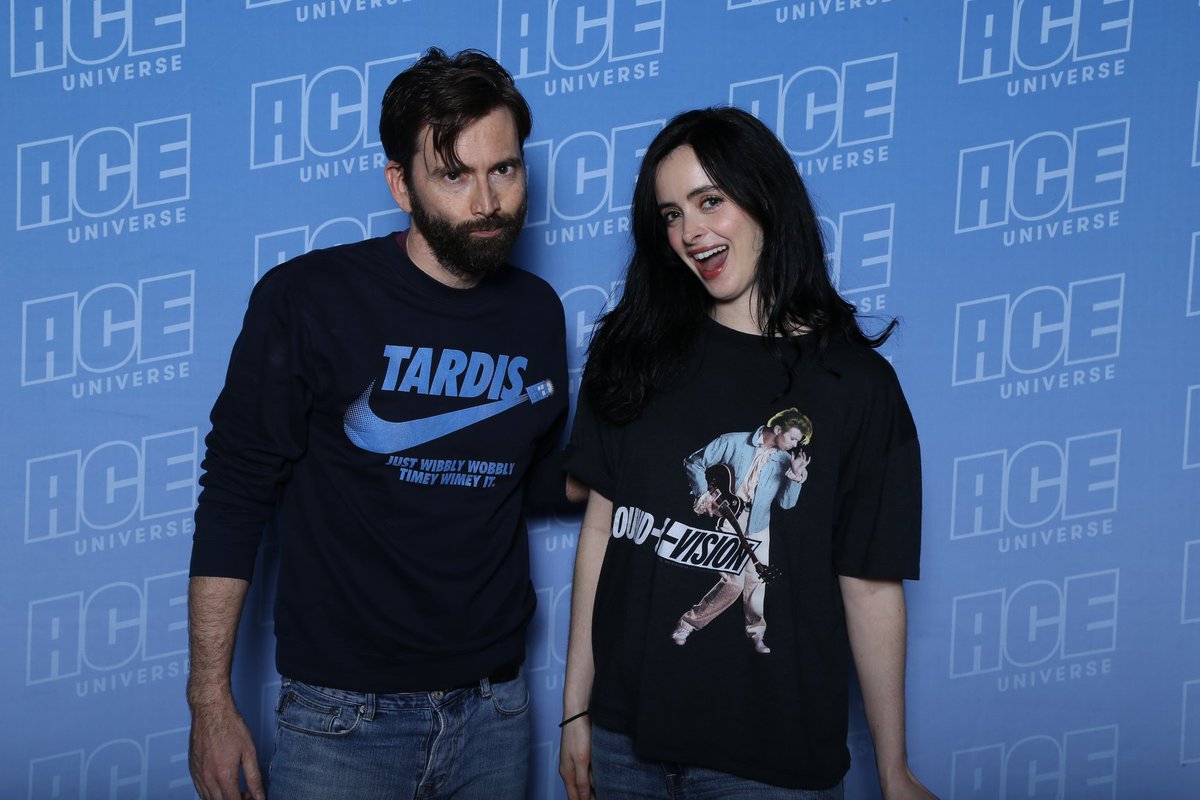 David Tennant and Krysten Ritter before their photo ops at ACE Comic Con fan convention - Saturday 12th January 2019