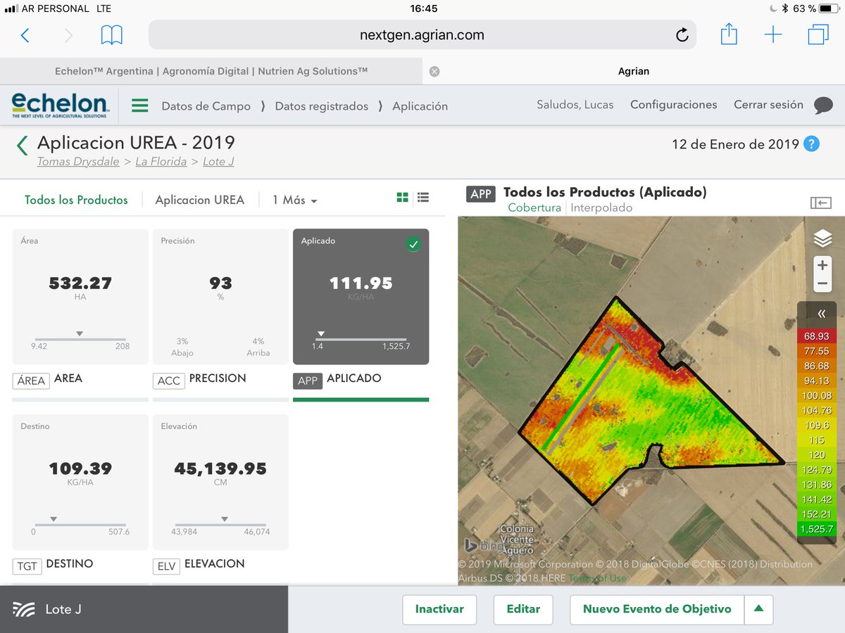 LFeroli's tweet photo. Aplicación variable urea + Nitrain
#applylikeapro #RoGator @AGCOcorp @echelonARG #nutrienagsolutions https://t.co/c6GaDp5Ijf