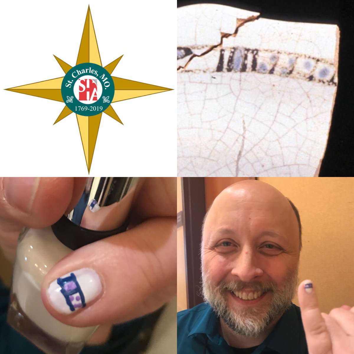 semiller88's tweet photo. Pinky promise fulfilled- conference chair sporting Faience Brune: Rouen Polychrome 1670 to 1730. References cited: Faience in French Colonial Illinois, John A. Walthall, Historical Archaeology (1991)
Image: https://t.co/YIvznfe65x #sha2019 #majolicamani #nerdynails @SHA_org https://t.co/RbcHPGCuSs