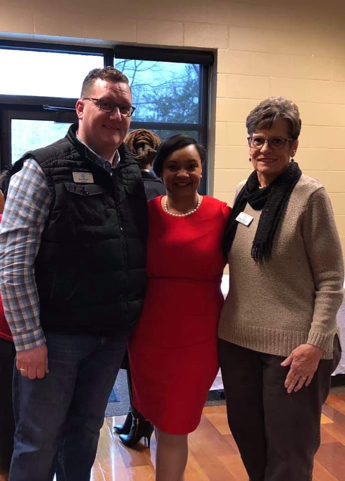 NewtonDems's tweet photo. Chairman Ryan Barrett and 1st Chairwoman Sandra Wilkerson with State Sen. and candidate for DPG Chair @NikemaForSenate https://t.co/0js2Fs6eio