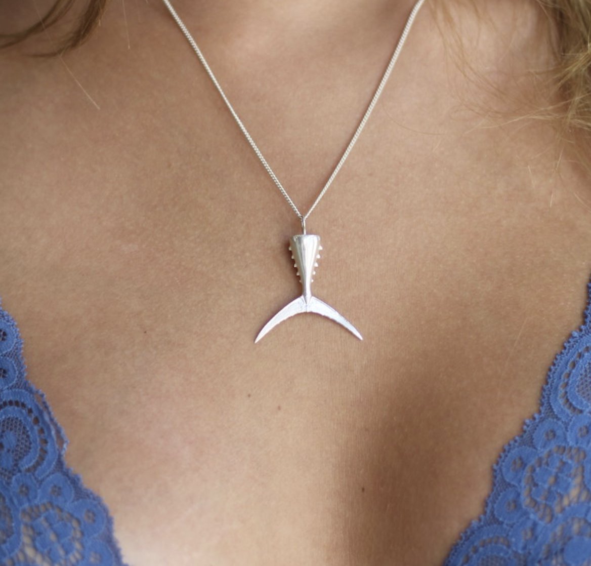 Something so simple can share such a powerful message. 

This stunning pendant tells the story of the #BlueFinTuna populations that have been decimated to the point of extinction since the advent of commercial fishing.