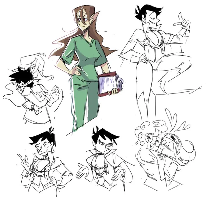 super late night drawings cause drawing always strikes me at 3am. I never was much for chibis but I always did like the lil plump chibi styles from 80s-90s anime 