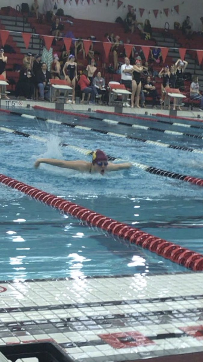 This girl....tough day but swims her hardest and ends up with her best time.   Persistence!! #workhard #swimmom