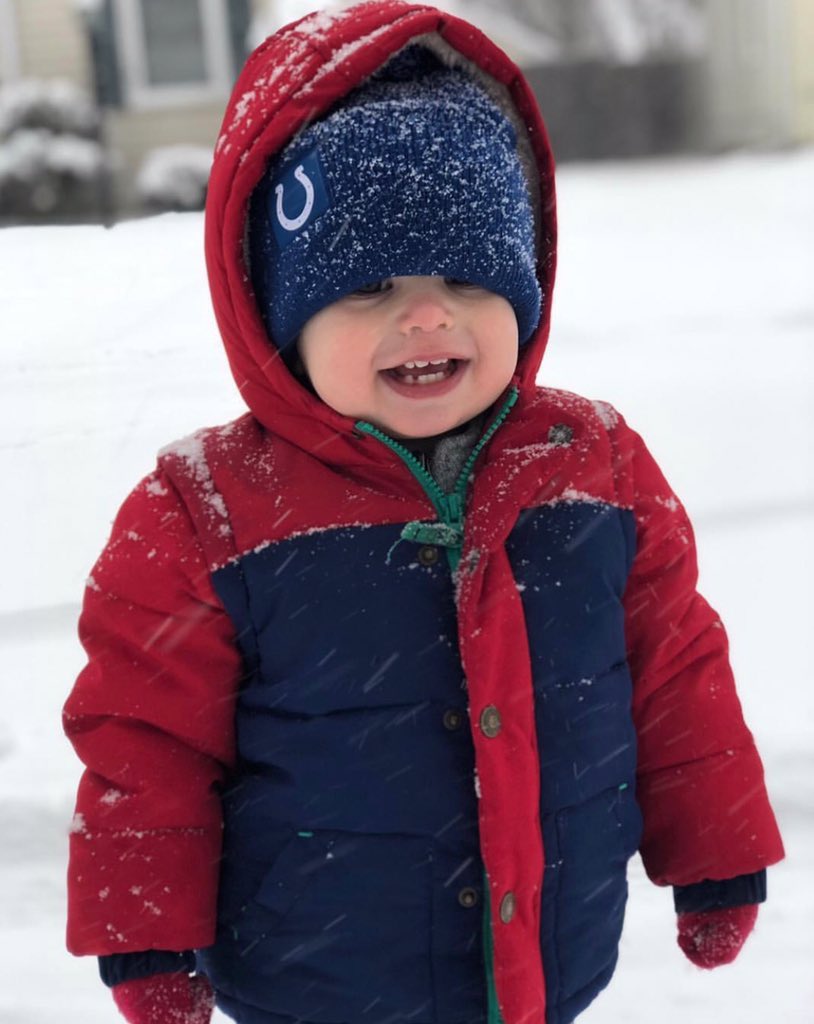 SYF_CEO's tweet photo. My great nephew says, "Snow? What snow? Go #Colts ! #ClashInKC https://t.co/IugiWwLrOh