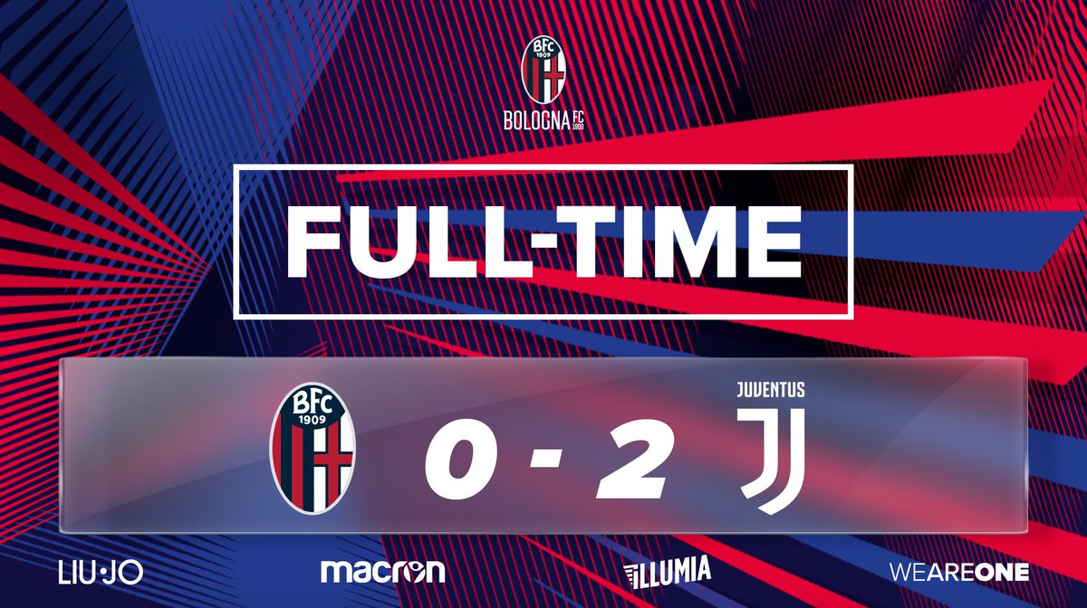 All over at the Dall'Ara.
Juventus go through to the next round of the cup. We'll be back in league action on Sunday away at Spal.
#BolognaJuve
#WeAreOne ๐ด๐ต